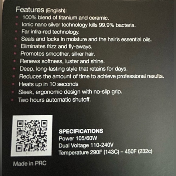 💥PRETTY IN A MINUTE 1.25” Classic Black professional flat iron hair straighten - Picture 7 of 7